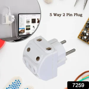 5 way 2 pin multi plug socket / converter (1 pc) 25sh