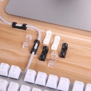 plastic cable clips – strong adhesive wire organizer for home, office & car (20 pcs) 20sh