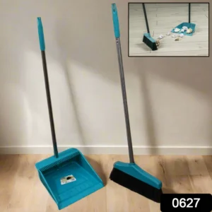 long handle dustpan and brush 2 piece set for sweeping cleaning home office, supdi 259