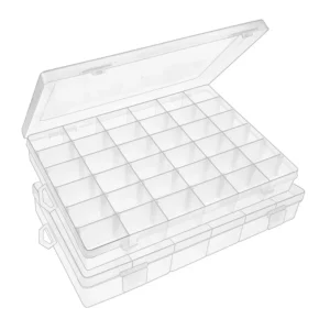 36 grids clear plastic organizer jewelry storage box with adjustable dividers, transparent organizer box (1pc) 80sh