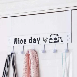 heavy duty carbon steel door hook hanger rack (1 pc / 6 hook / white) by indo glow 100sh