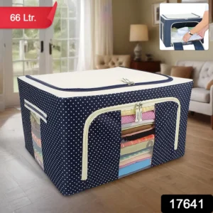 foldable steel frame clothes living storage organizer handled bag 60cm x 43cm x 32cm (mix color) 200sh