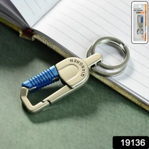 premium metal keychain carabiner clip hook with dual key rings (1 pc) 70sh