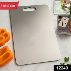 stainless steel vegetable & fruit cutting chopping board (31×20 cm / 1 pc) 180sh